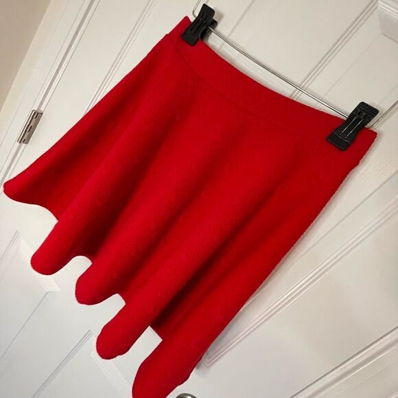 Disney Other - Disney Skirt Womens Teens Small Red A-Line Skirt Minnie Mouse Head Print Flare